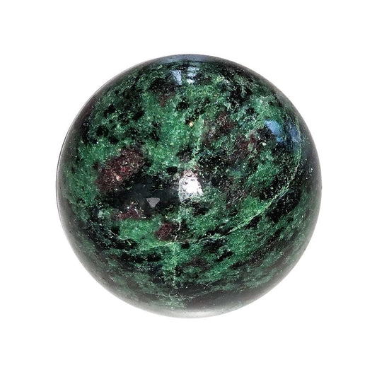Sfera di rubino su zoisite – da 50 a 55 mm