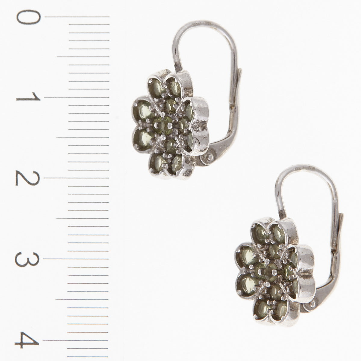 Orecchini in argento con Moldaviti – quadrifoglio 2011-4