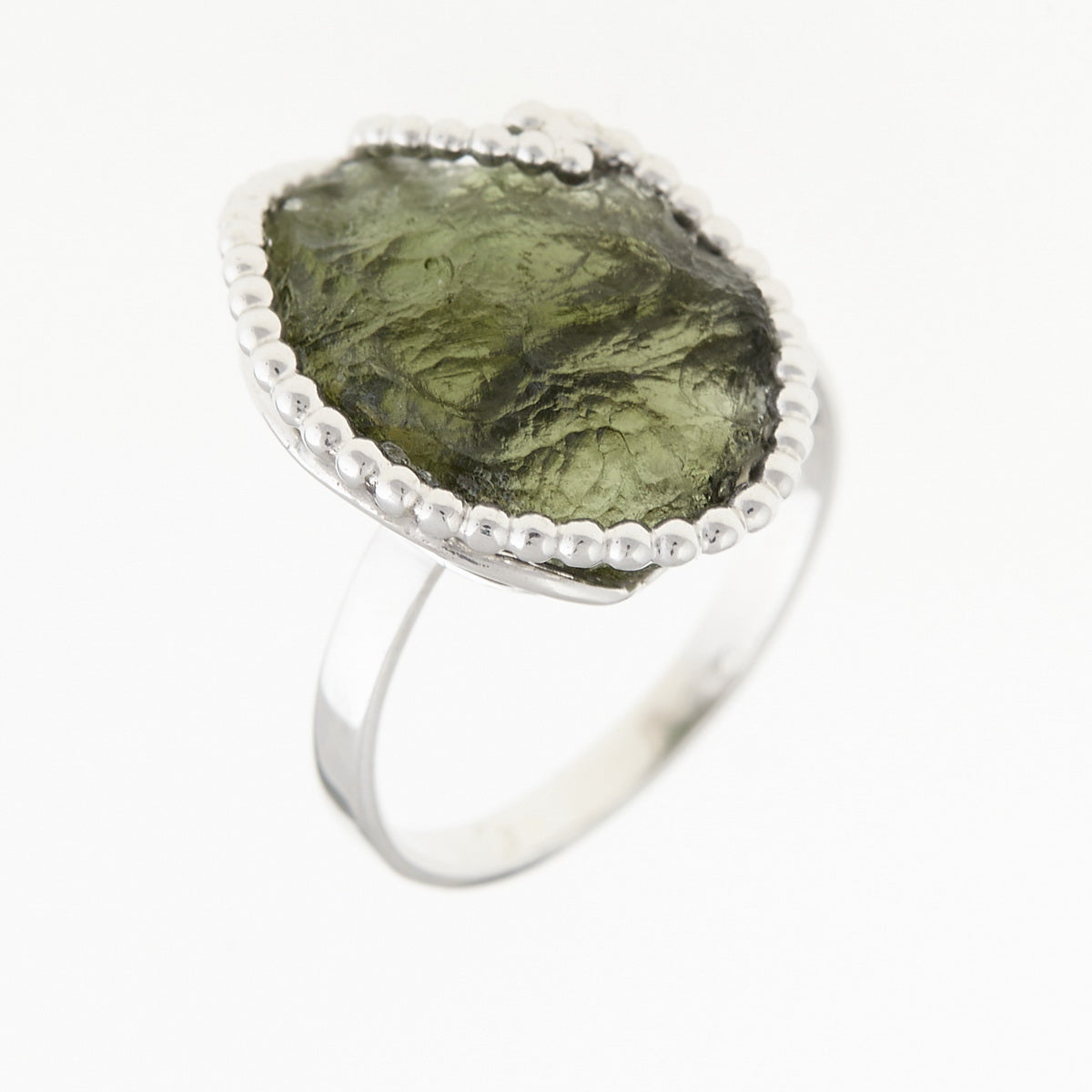 Anello in argento con Moldavite naturale 8544
