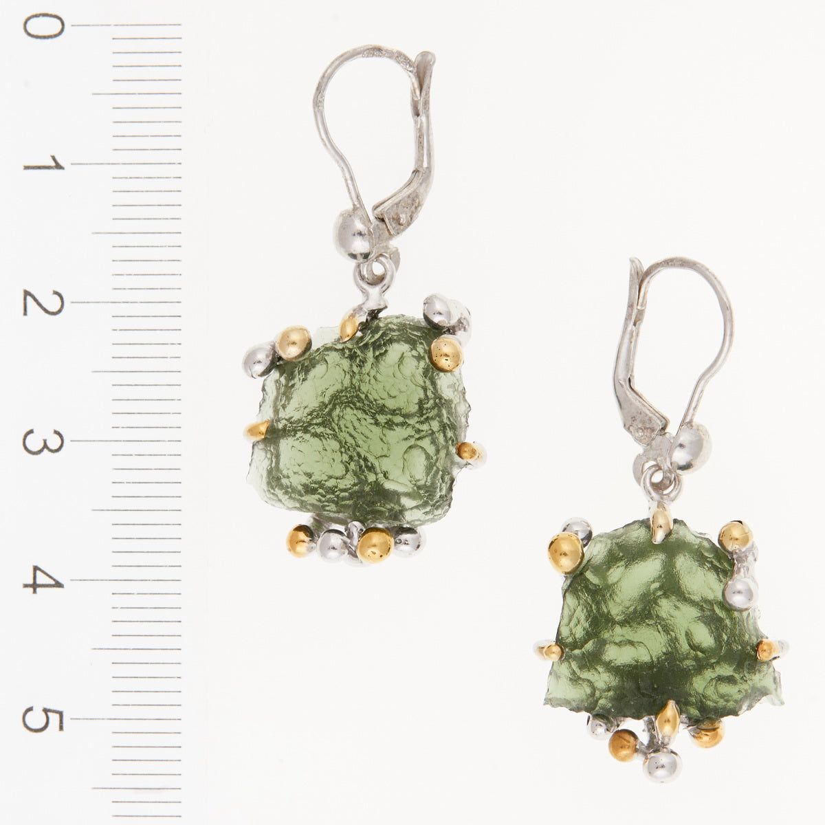 Orecchini in argento con Moldaviti naturali 1440