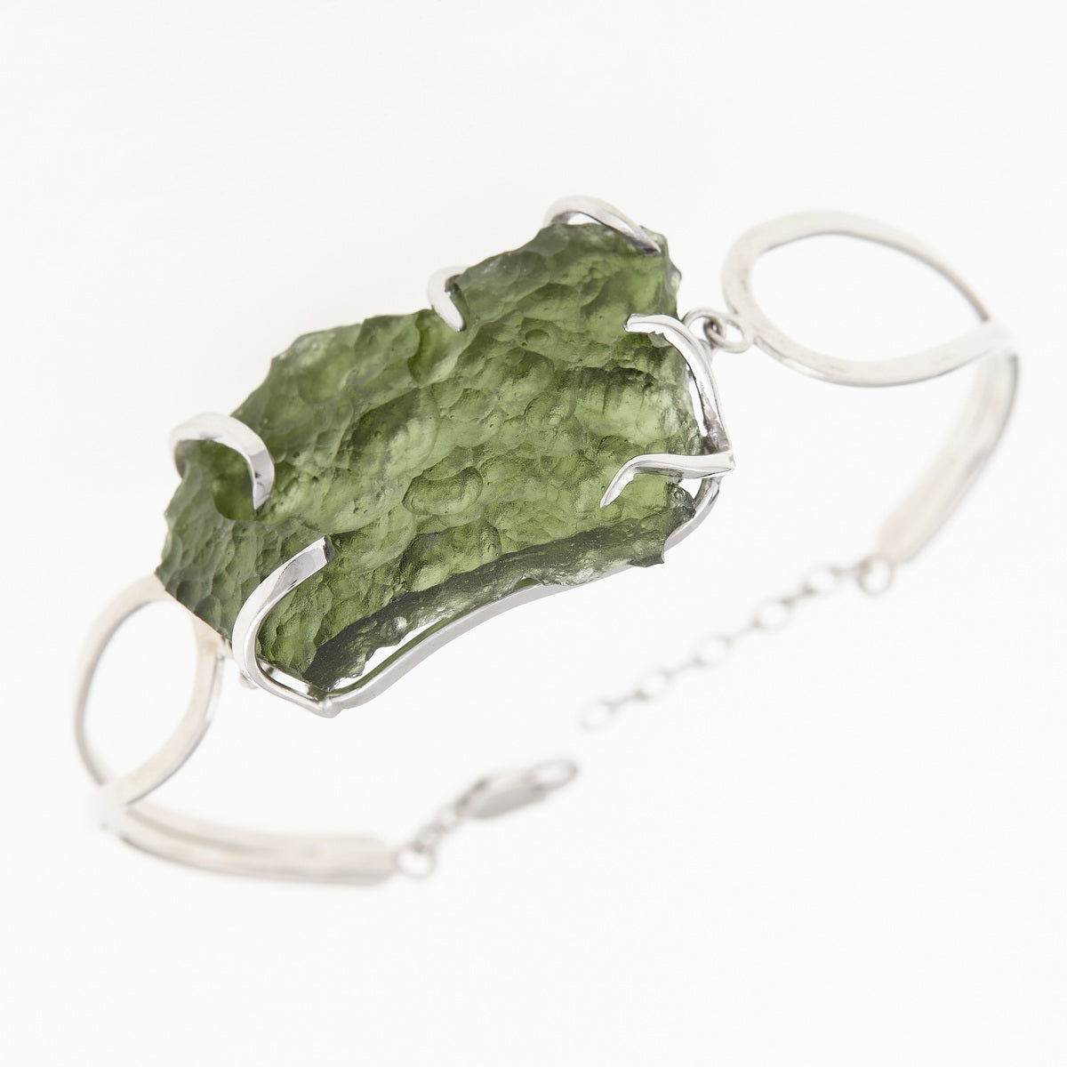 Bracciale in argento con Moldavite 8656