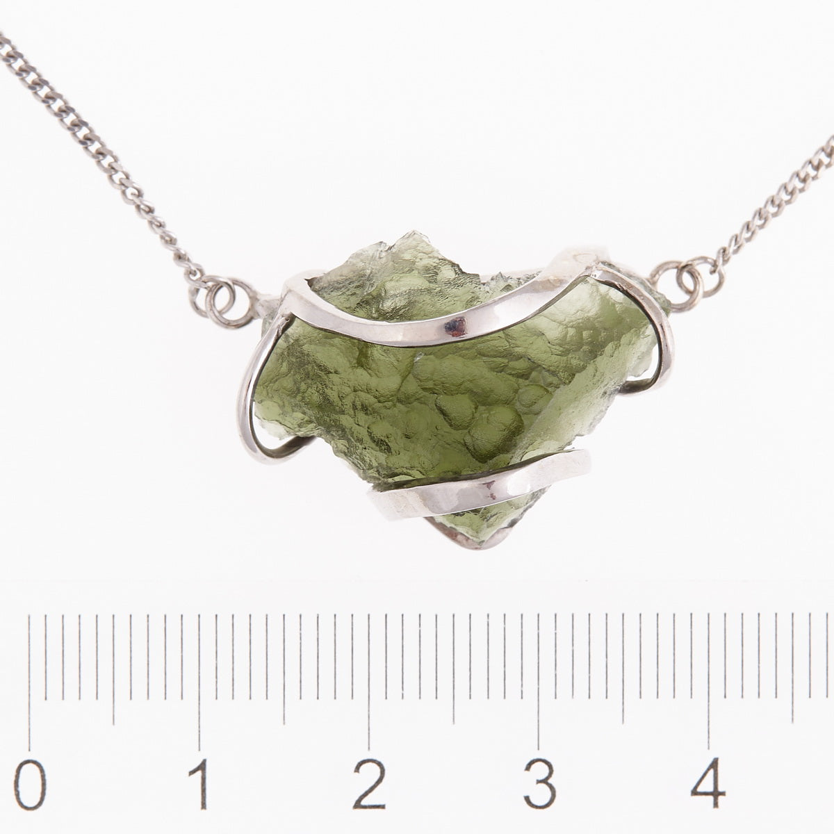 Collana in argento con Moldavite 256
