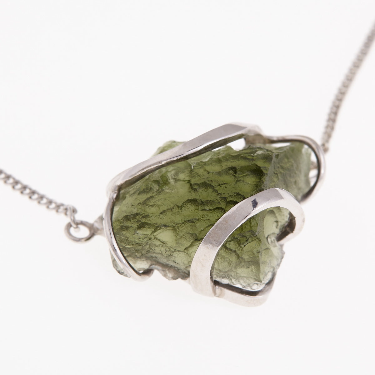 Collana in argento con Moldavite 256