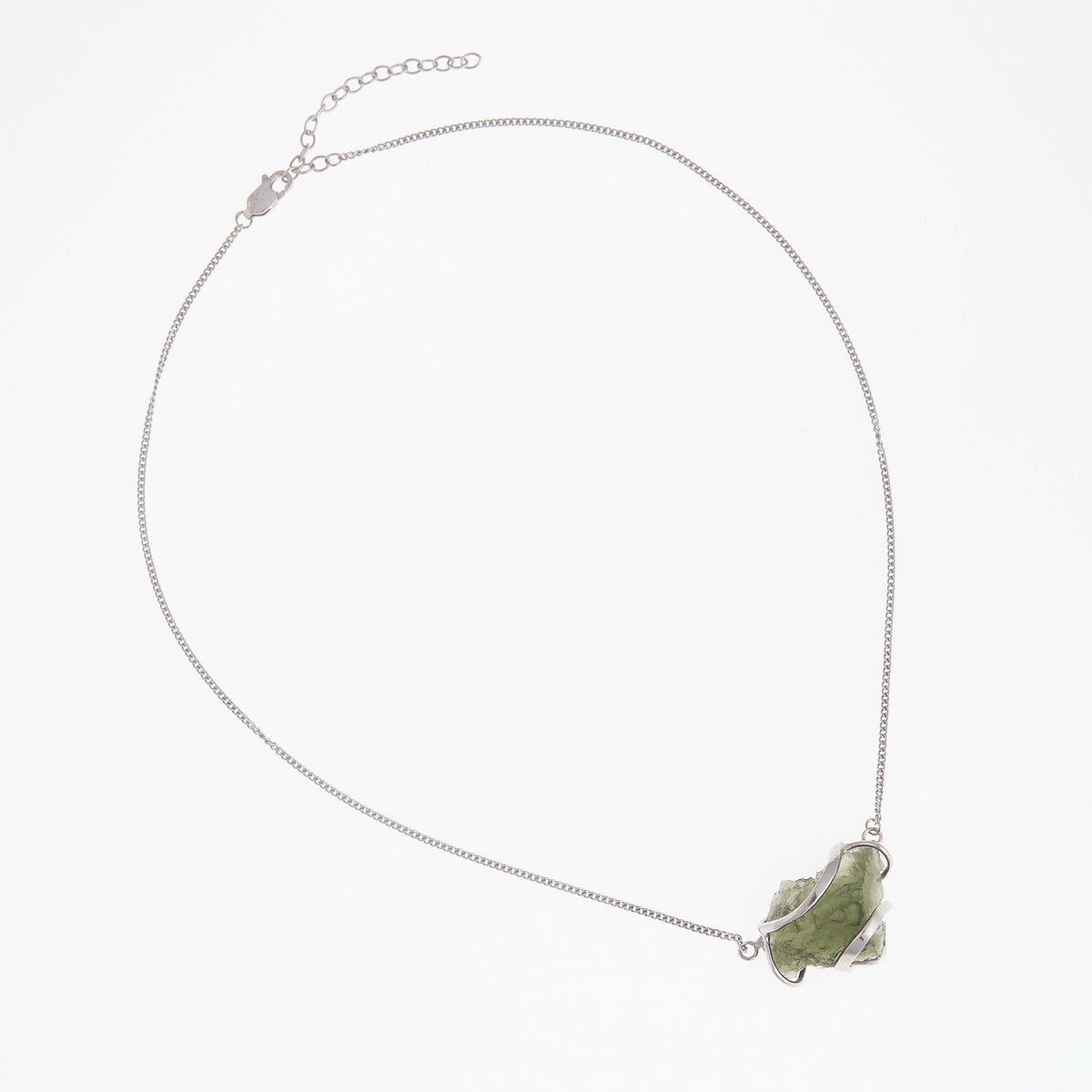 Collana in argento con Moldavite 256