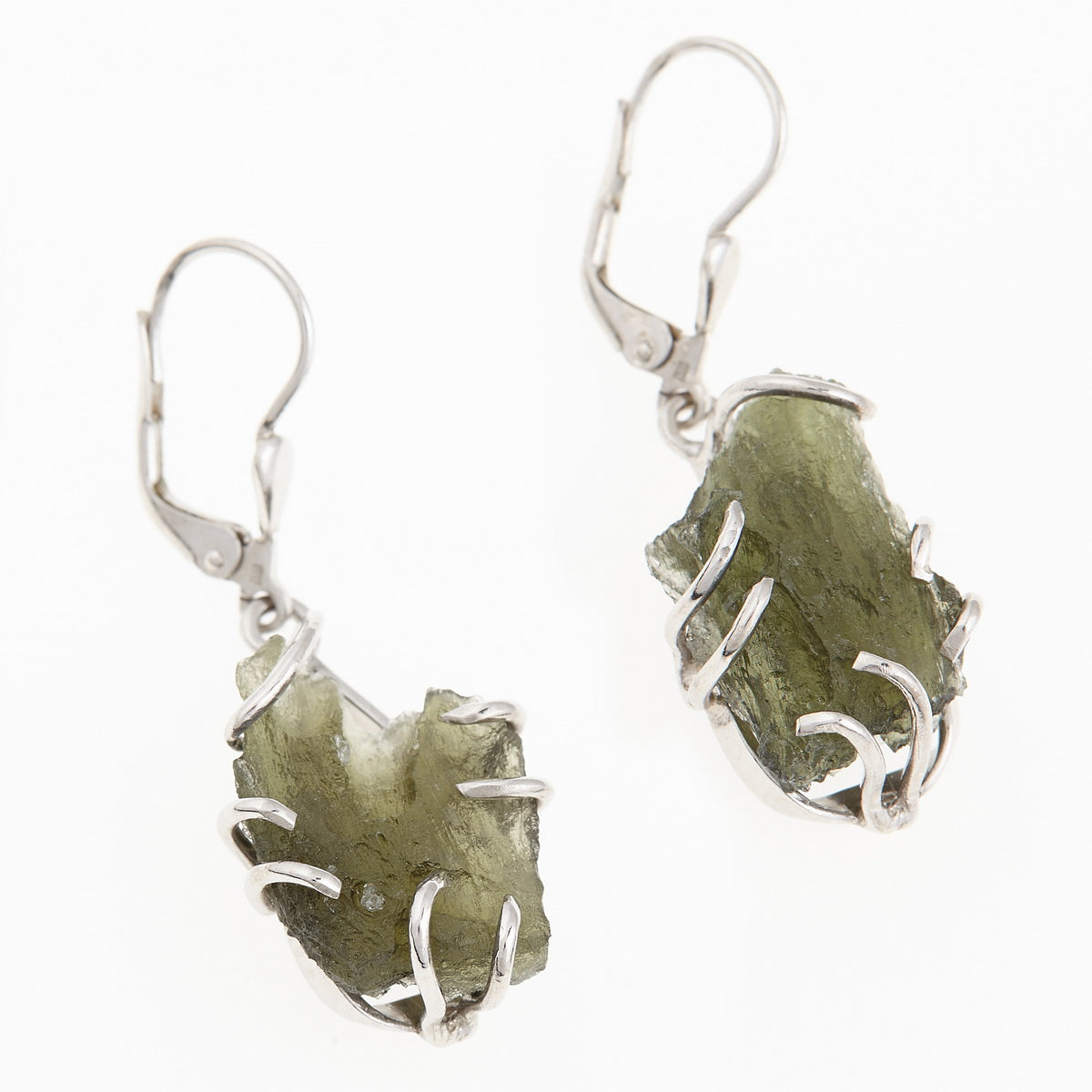 Orecchini in argento con Moldaviti naturali 287