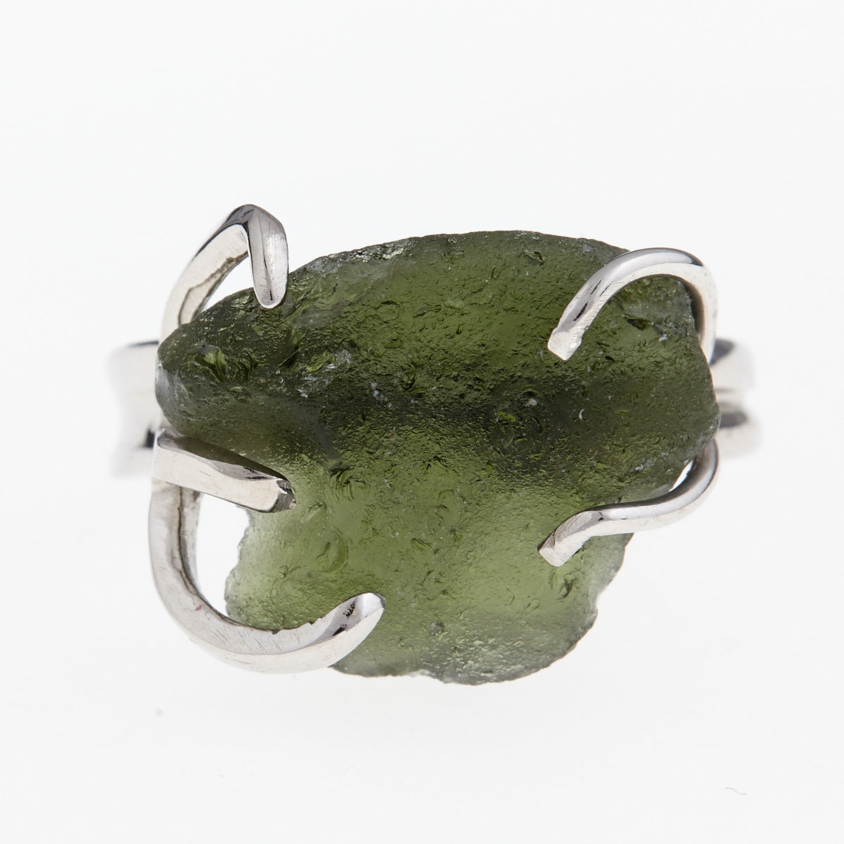 Anello in argento con Moldavite naturale 304