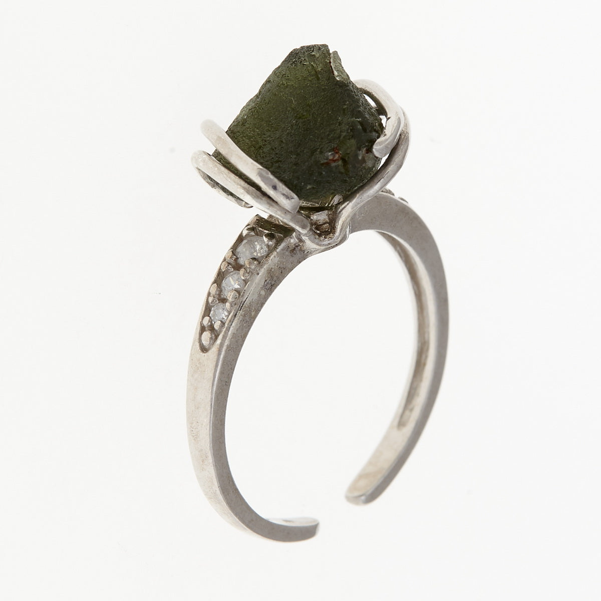 Anello in argento con Moldavite naturale 307