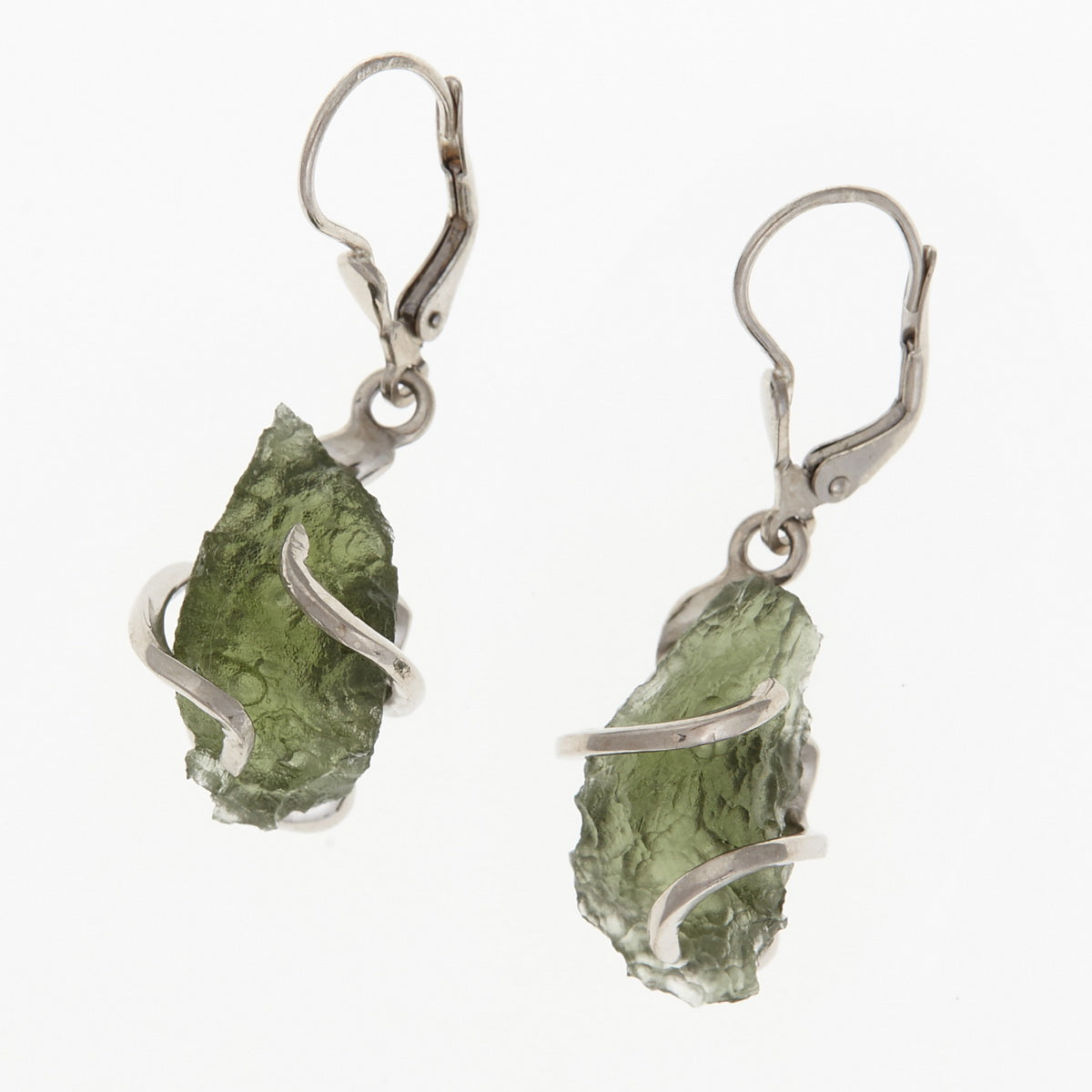 Orecchini in argento con Moldaviti naturali 312