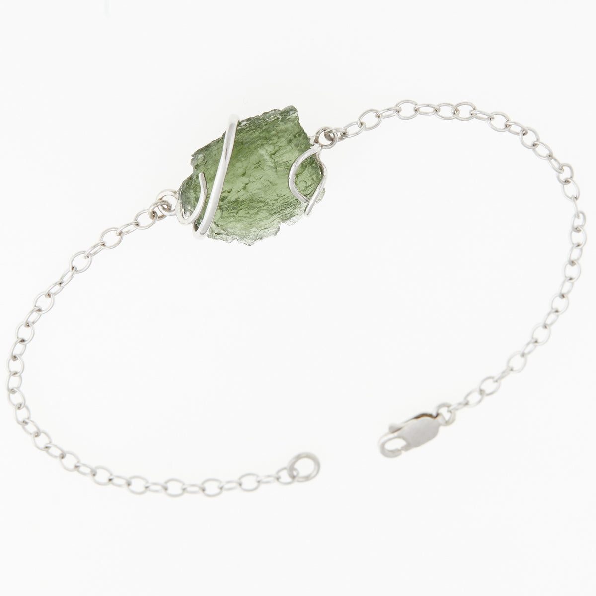 Bracciale in argento con Moldavite 332