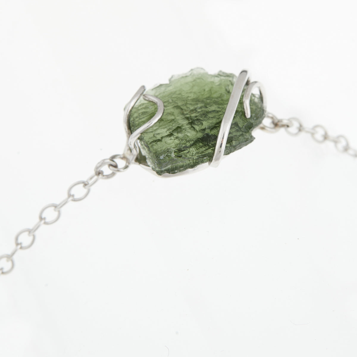 Bracciale in argento con Moldavite 332