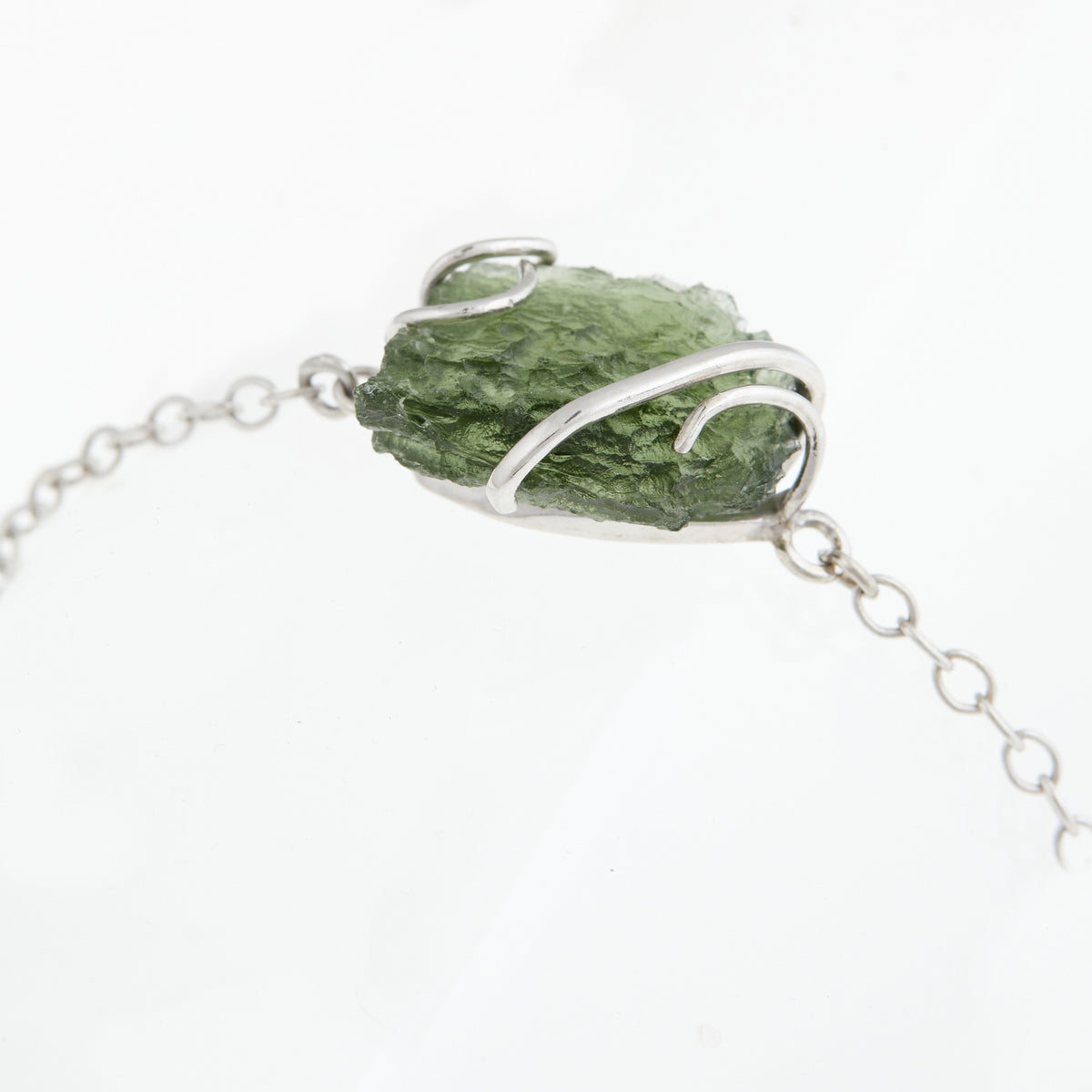 Bracciale in argento con Moldavite 332