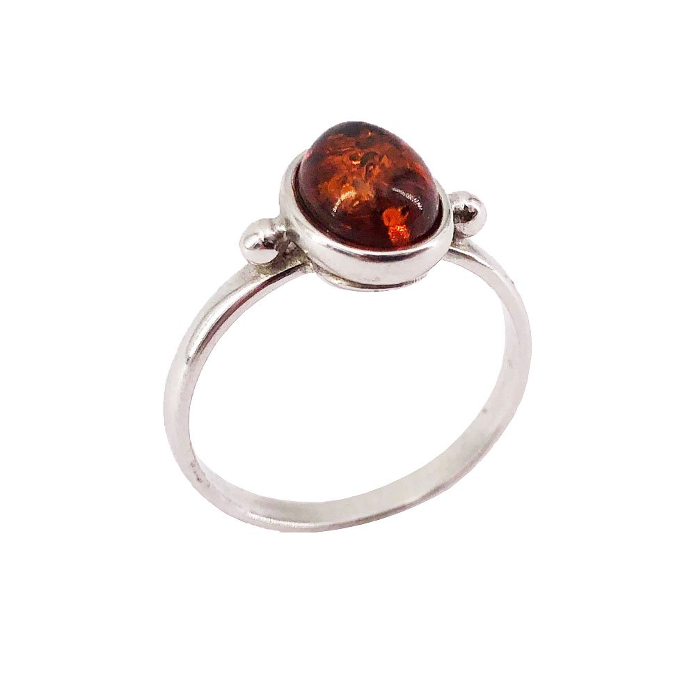 Anello con Ambra “Camille” – Argento 925