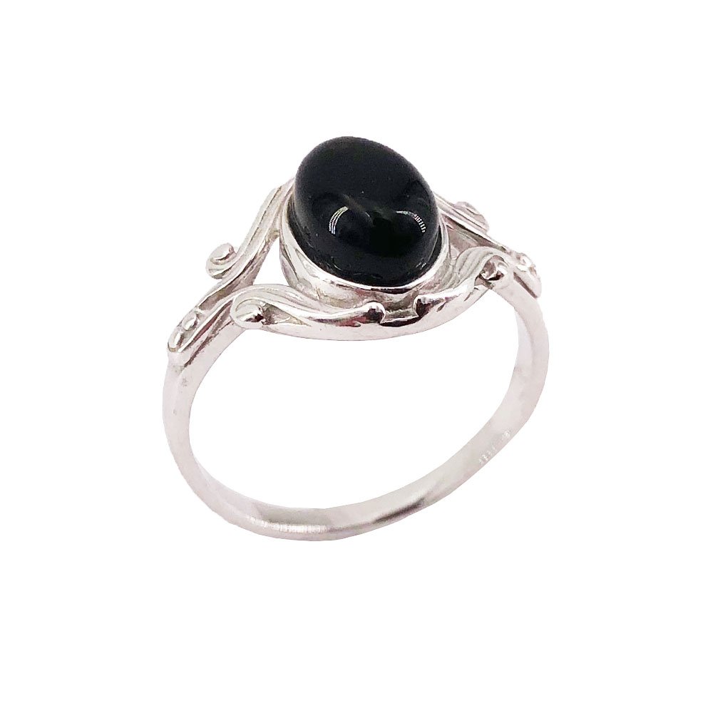 Anello “Honorine” Onice Nero – Argento 925