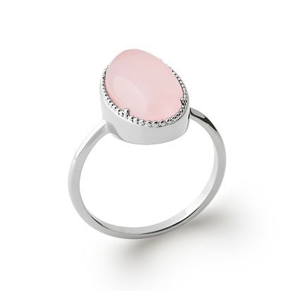 Anello Quarzo Rosa “Judith” – Argento 925