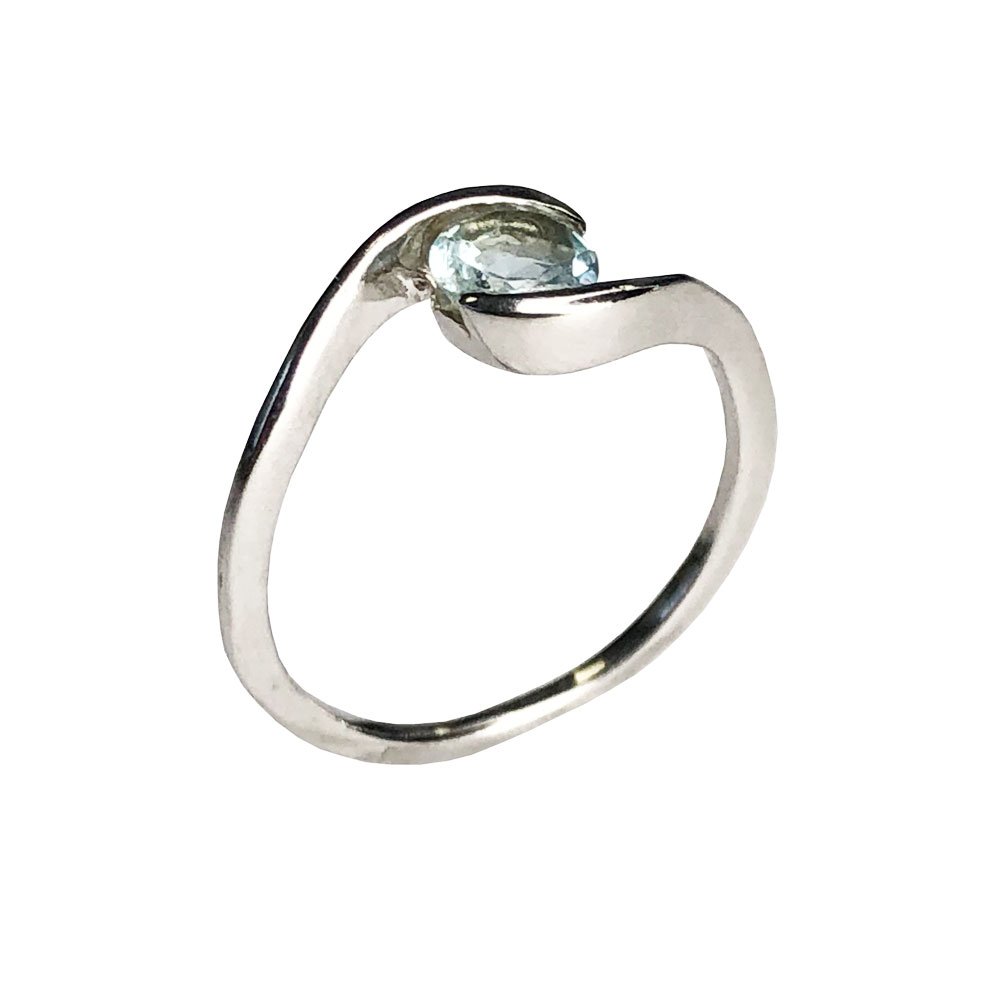 Anello Topazio Azzurro “Doriane” – Argento 925