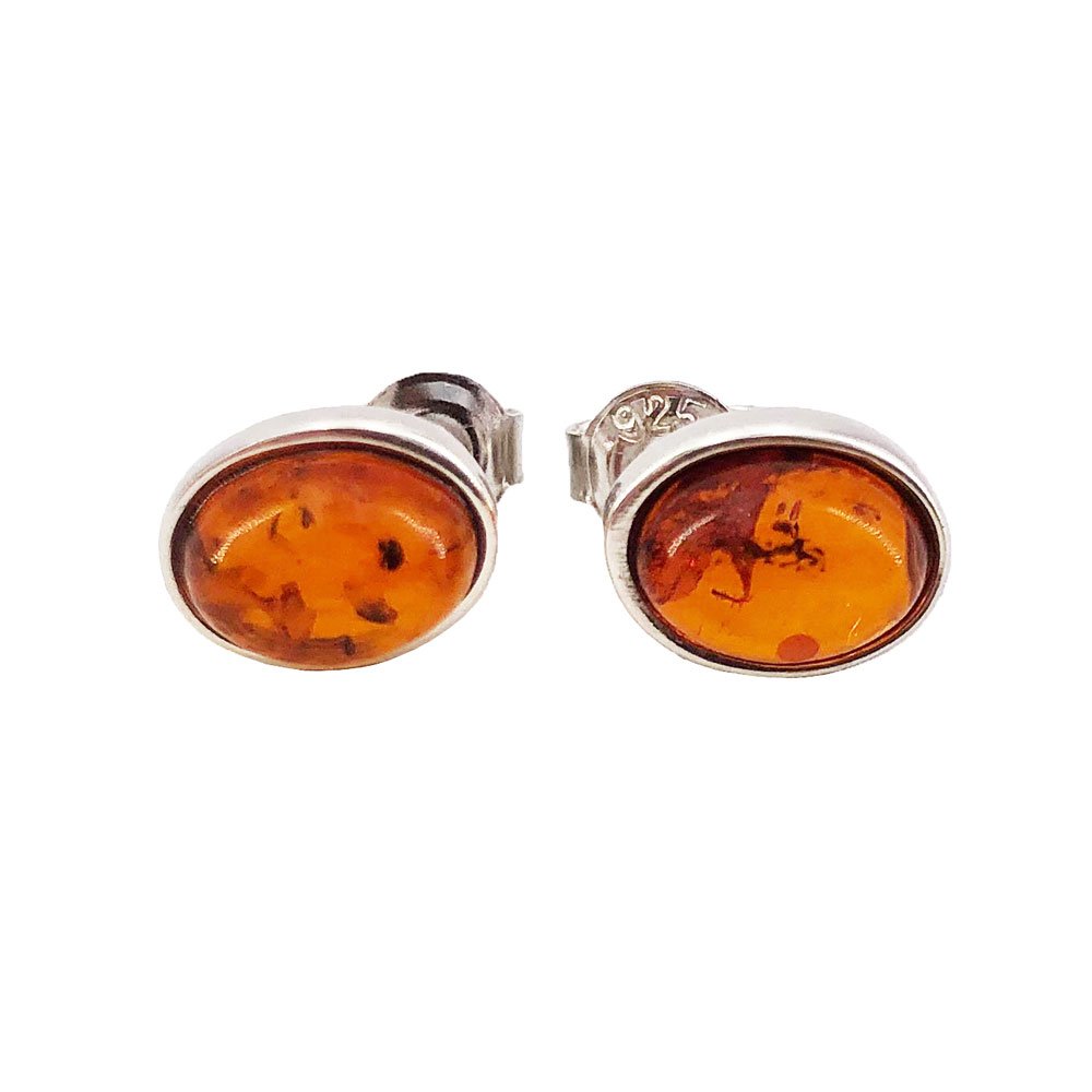 Orecchini “Camille” in Ambra – Argento 925