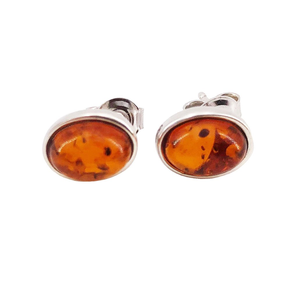 Orecchini “Camille” in Ambra – Argento 925