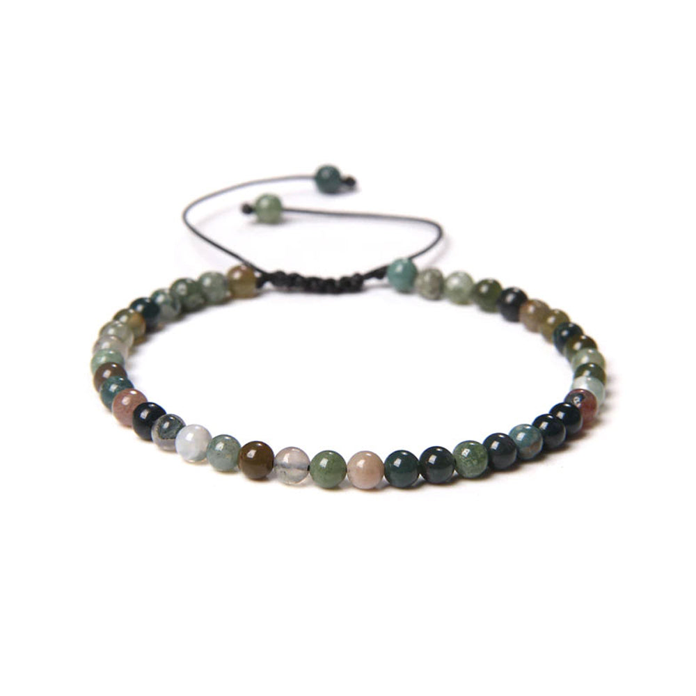 Bracciale in Agata Indiana – cordino regolabile con pietre sferiche