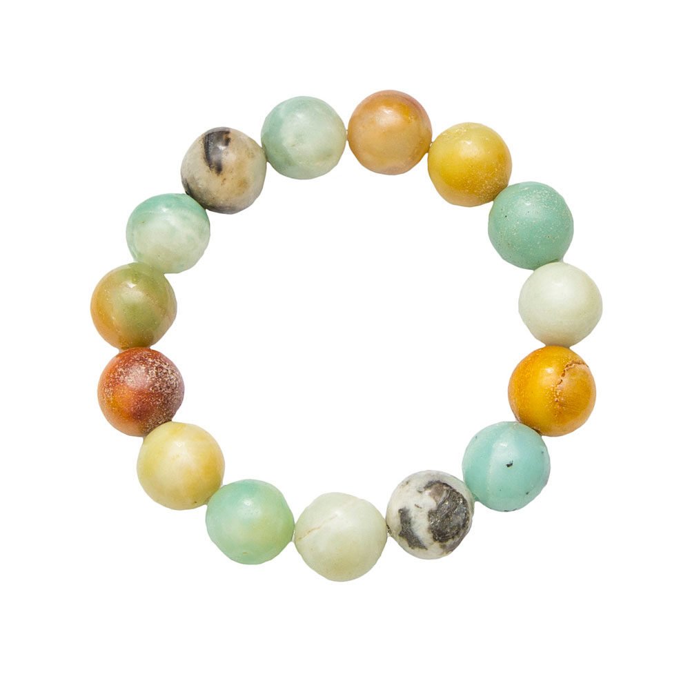 Bracciale in Amazzonite Multicolore – Pietre sferiche