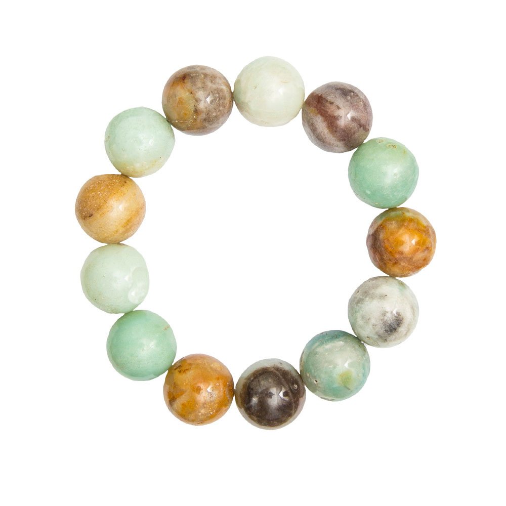 Bracciale in Amazzonite Multicolore – Pietre sferiche