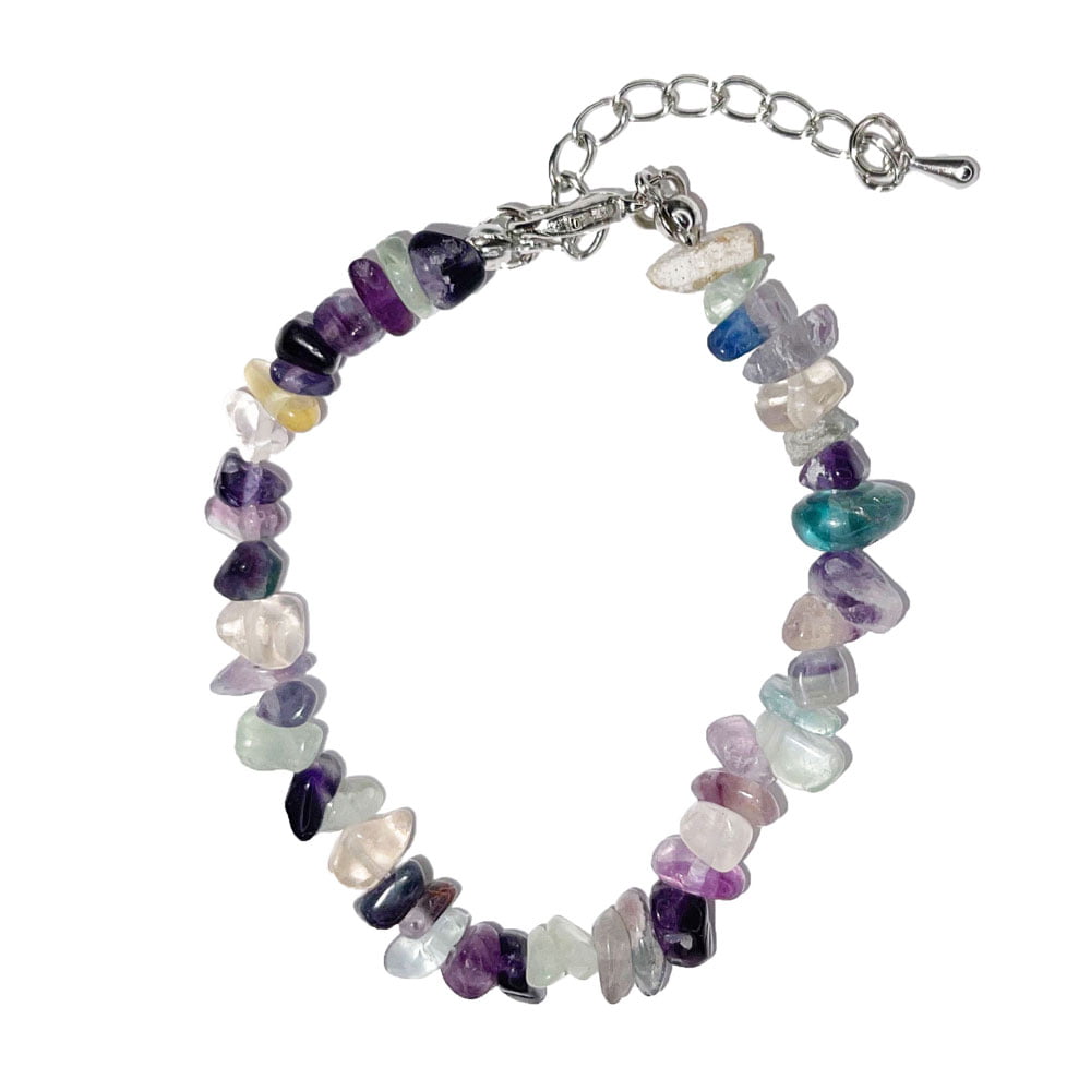Bracciale in Fluorite multicolore – Barocco con chiusura – da 19 a 23 cm