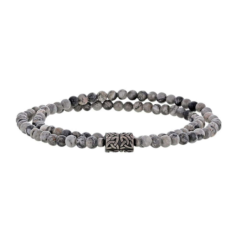 Bracciale in Diaspro Grigio “Per Lui” – Rif. F01-628