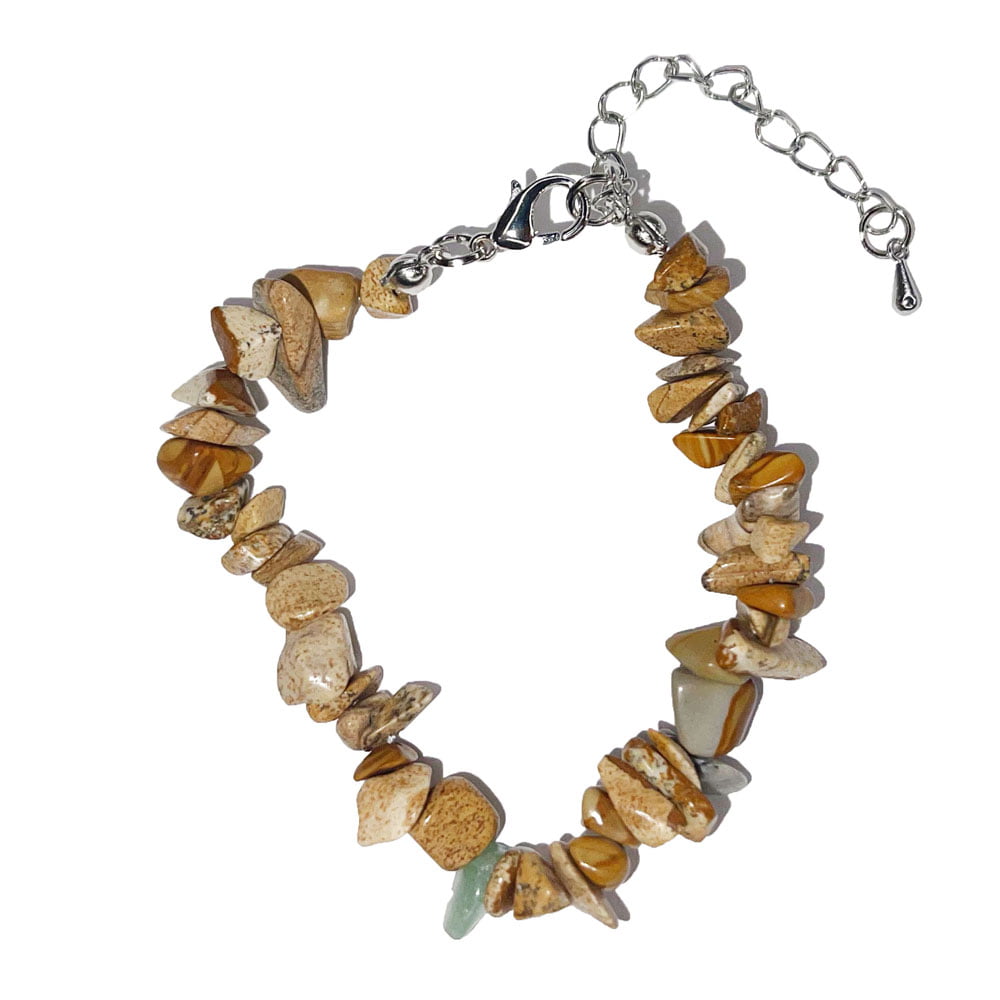 Bracciale di Diaspro paesaggio – Barocco con chiusura – da 19 a 23 cm