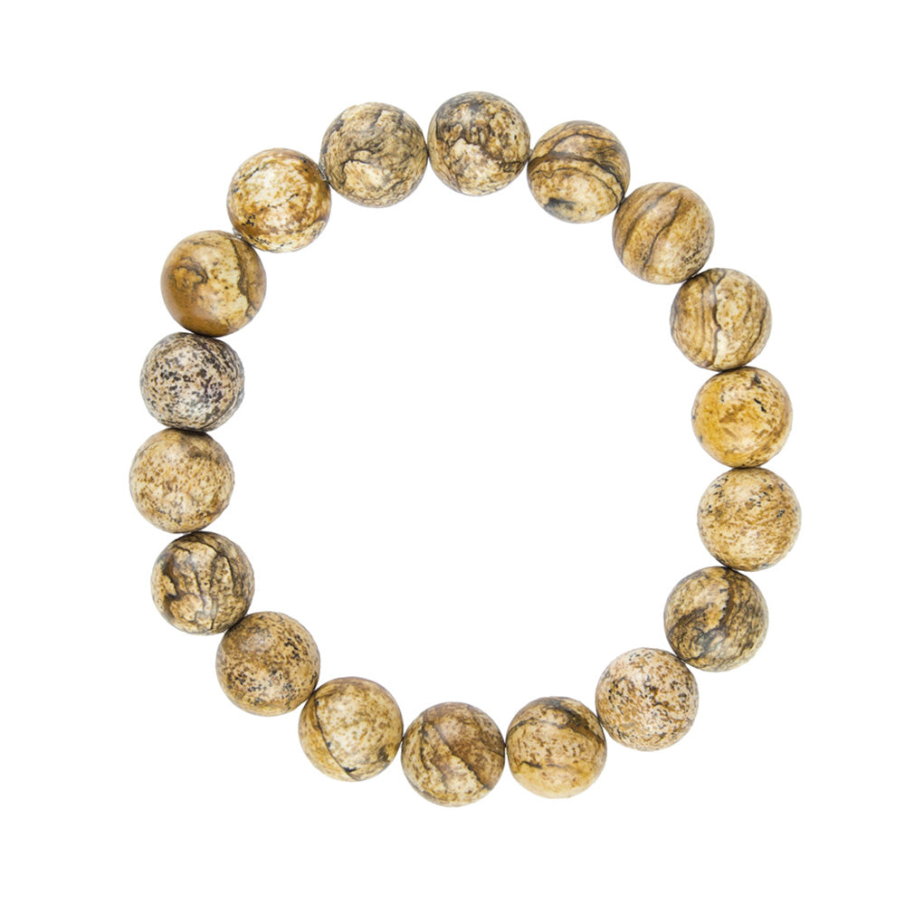 Bracciale in Diaspro Paesaggistico – Pietre con perline