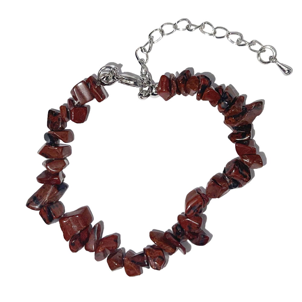 Bracciale in Mogano Ossidiana – Barocco con chiusura – da 19 a 23 cm