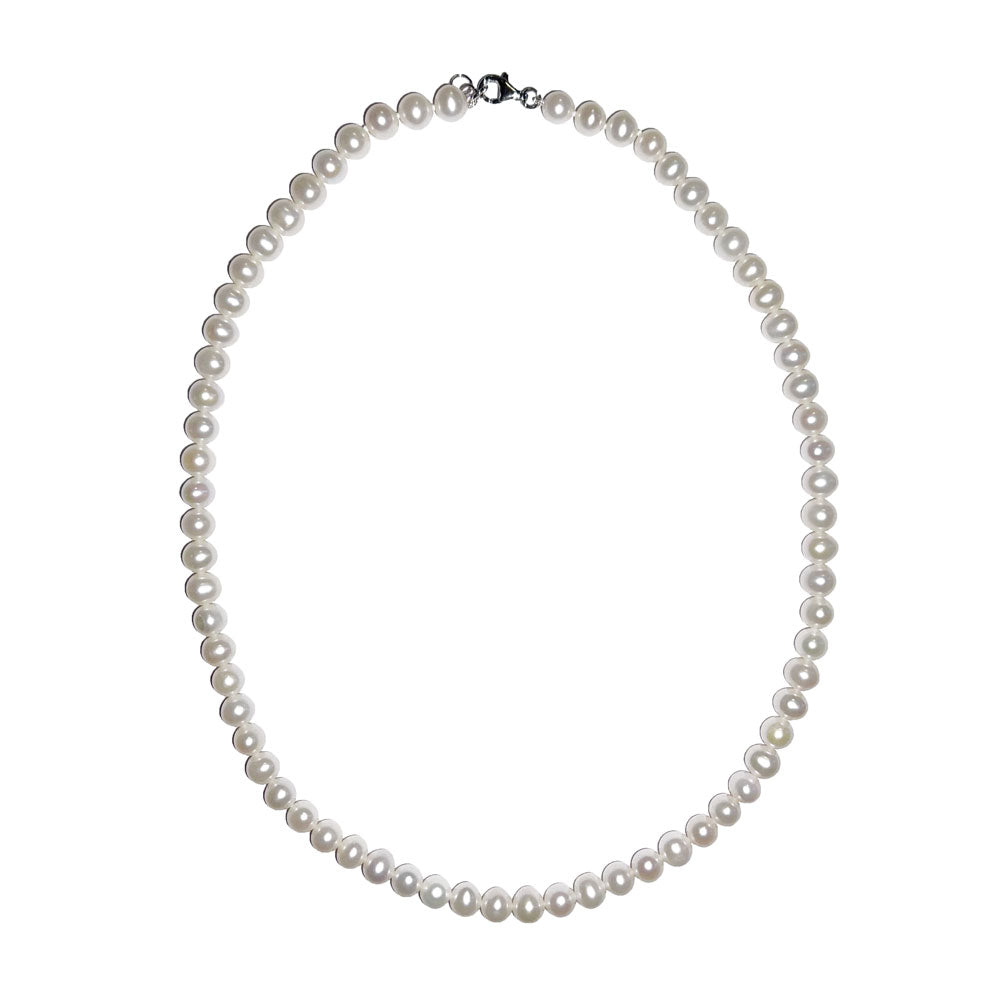 Collana di Perle d'acqua dolce bianche – perle da 7 mm