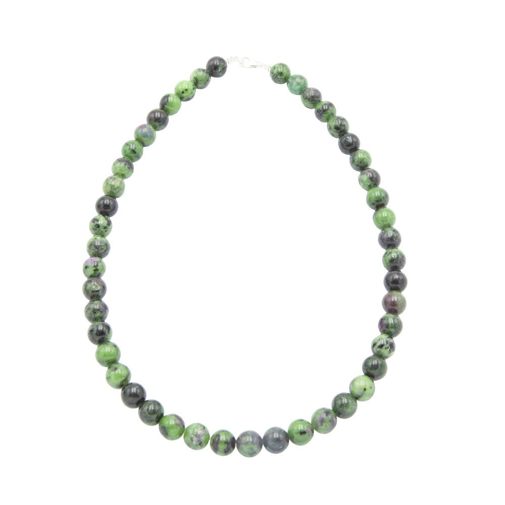 Collana con Rubini su Zoisite - Pietre Sferiche