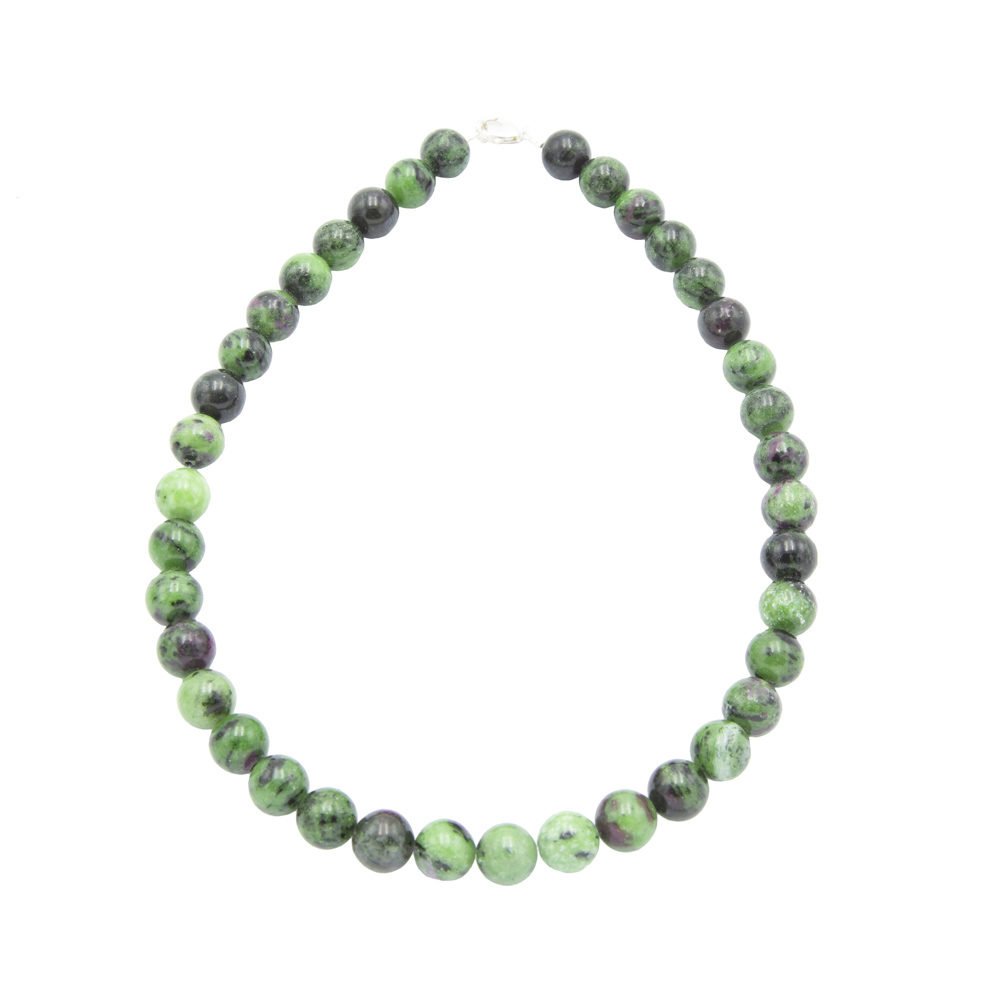 Collana con Rubini su Zoisite - Pietre Sferiche