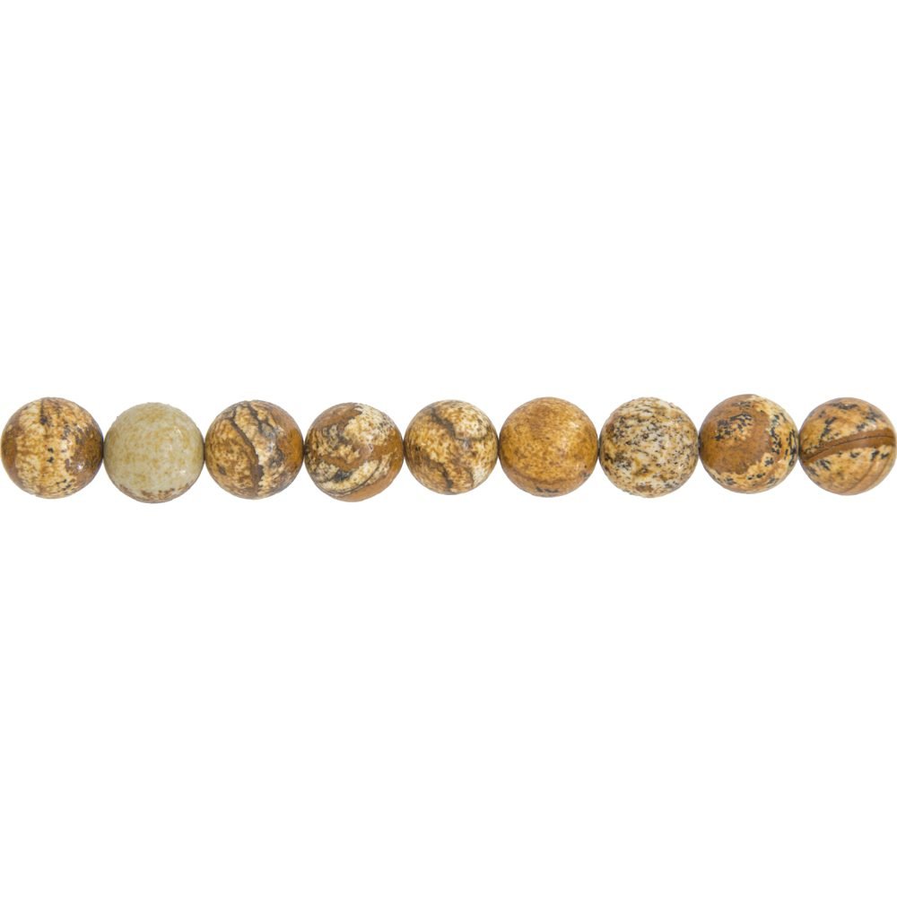 Filo di diaspro paesaggistico – pietre sferiche da 6 mm