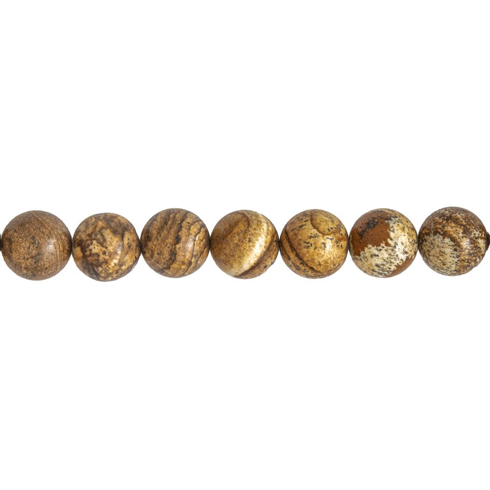 Filo di diaspro paesaggistico – pietre sferiche da 6 mm