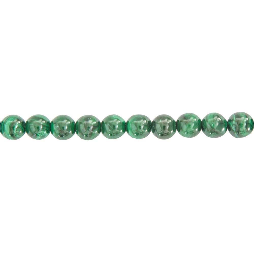 Filo di malachite – pietre sferiche da 6 mm