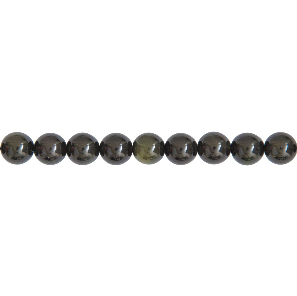 Filo di ossidiana nera – pietre sferiche da 6 mm