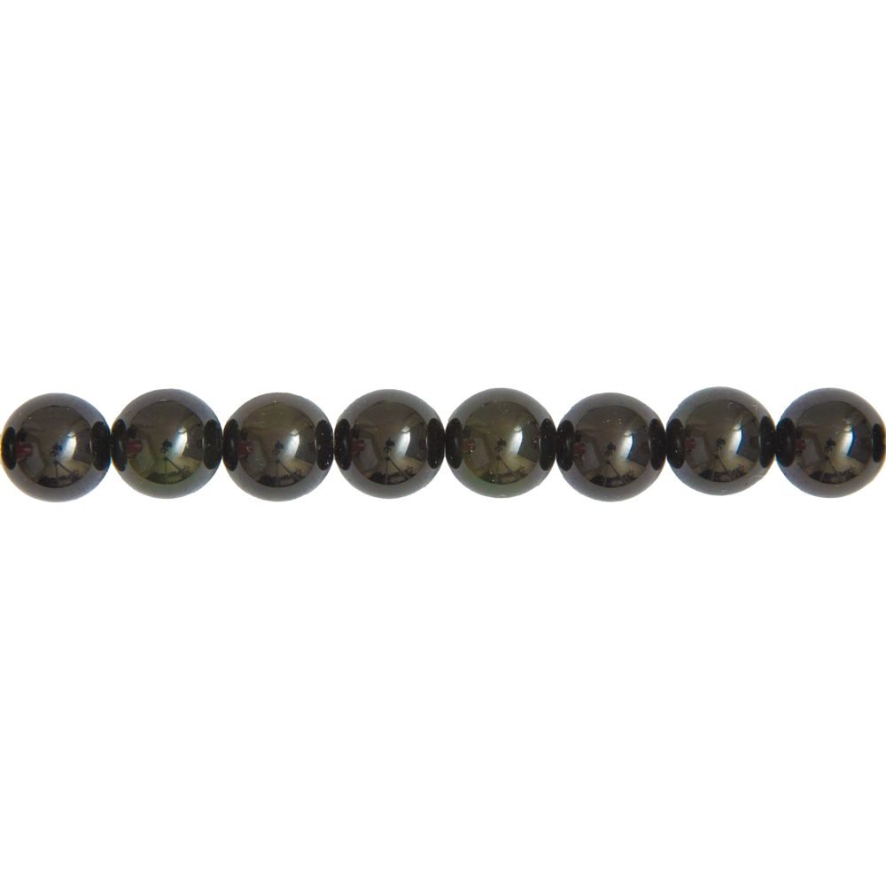 Filo di ossidiana nera – pietre sferiche da 6 mm