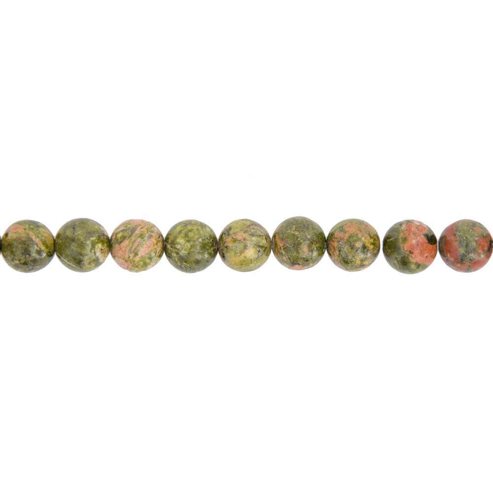 Filo Unakite – Pietre sferiche da 6 mm