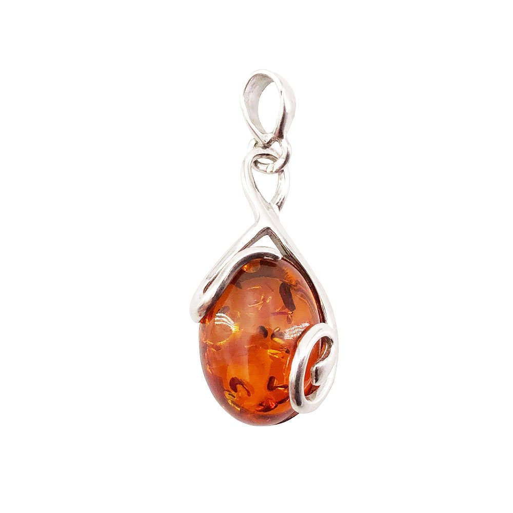 Pendente in Ambra “Océane” – Ovale – Argento 925