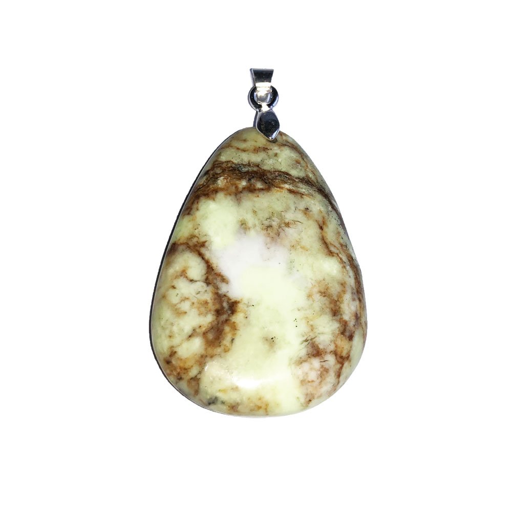 Ciondolo Crisoprasio Limone – Pietra Piatta