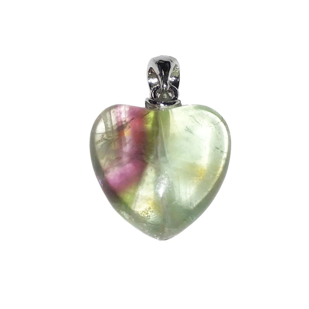Ciondolo in Fluorite Multicolore – Piccolo cuore