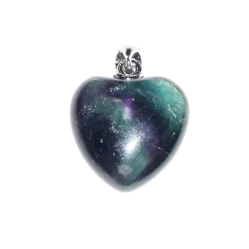 Ciondolo in Fluorite Multicolore – Piccolo cuore
