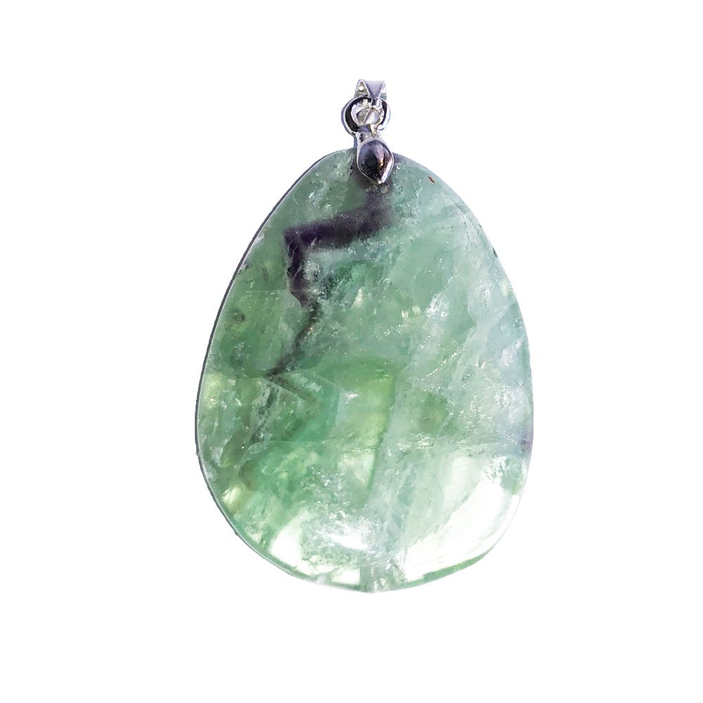 Ciondolo in Fluorite Multicolore – Pietra piatta
