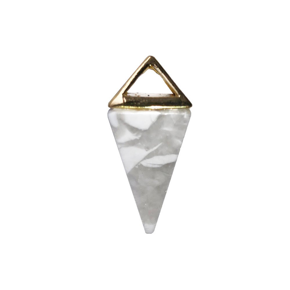 Ciondolo Howlite – Piramide d'oro