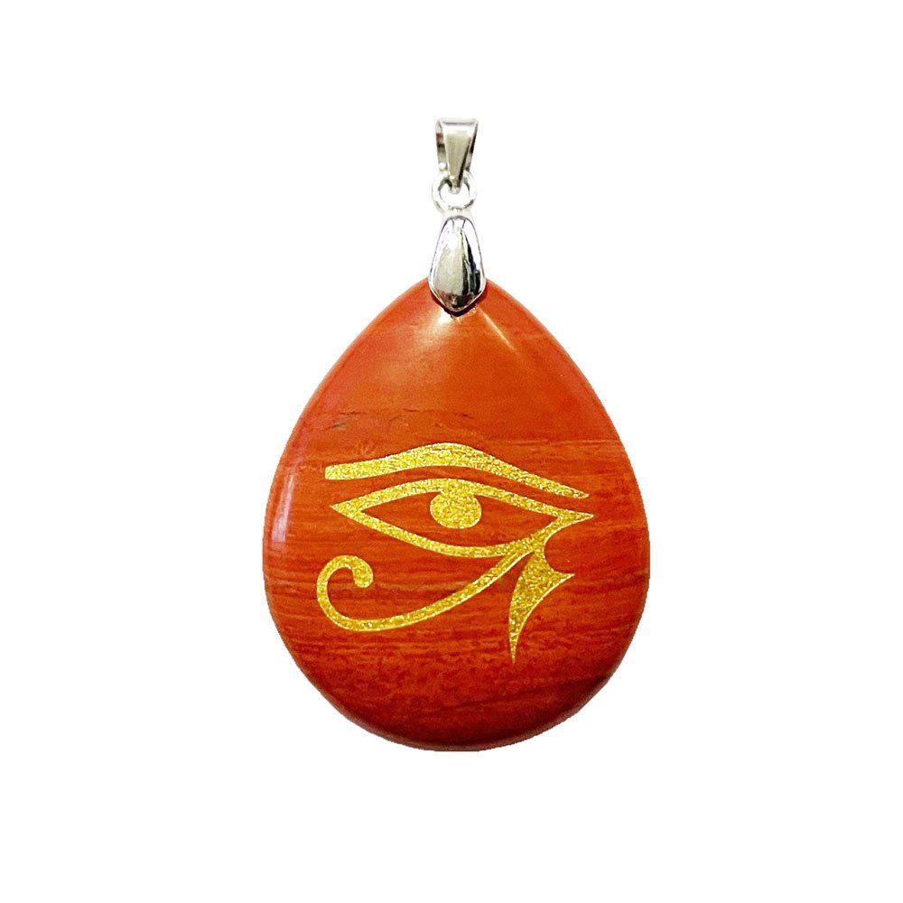 Ciondolo in Diaspro Rosso – Occhio di Horus