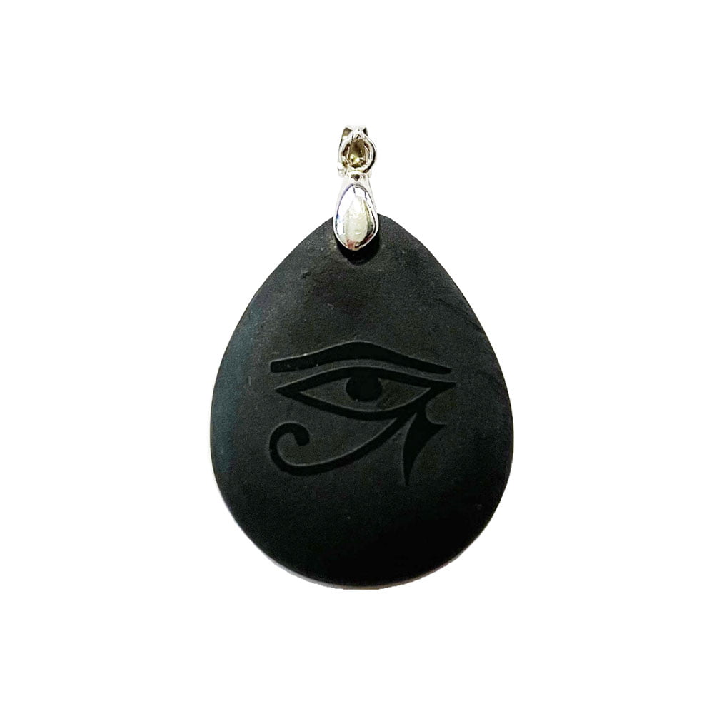 Ciondolo in ossidiana opaca – Occhio di Horus