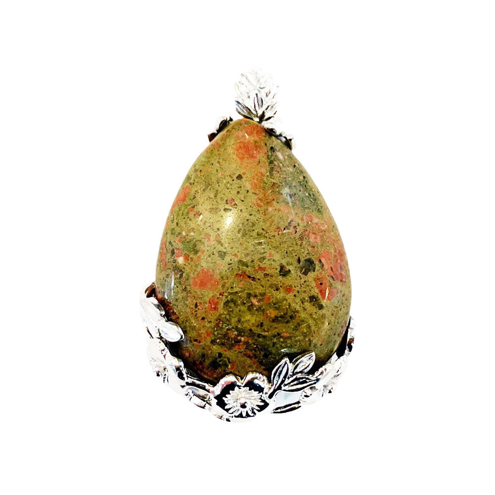 Ciondolo Unakite – Goccia di fiori