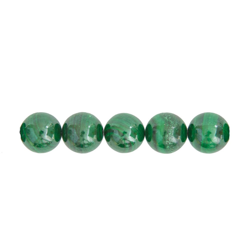 Filo di malachite – pietre sferiche da 6 mm