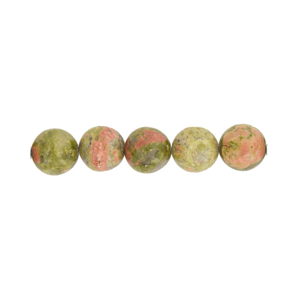Filo Unakite – Pietre sferiche da 6 mm