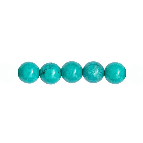 Busta da 5 perle di Turchese stabilizzate – 6mm
